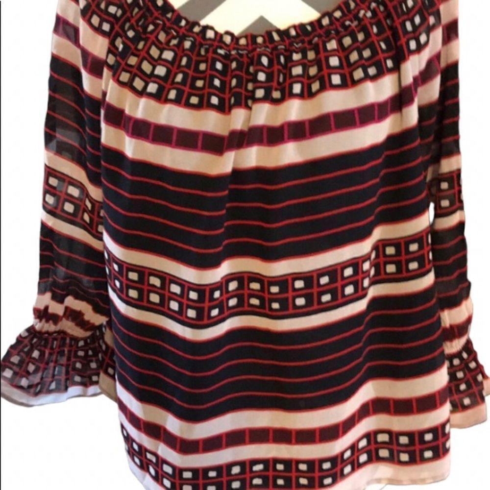 Loft Top SMALL PETITE Red, Black and Cream